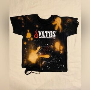 Custom Destroyed bleached, paint splattered cosmic design
Vatos South Korea tee